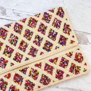 NWOT Multicolor Beaded Clutch